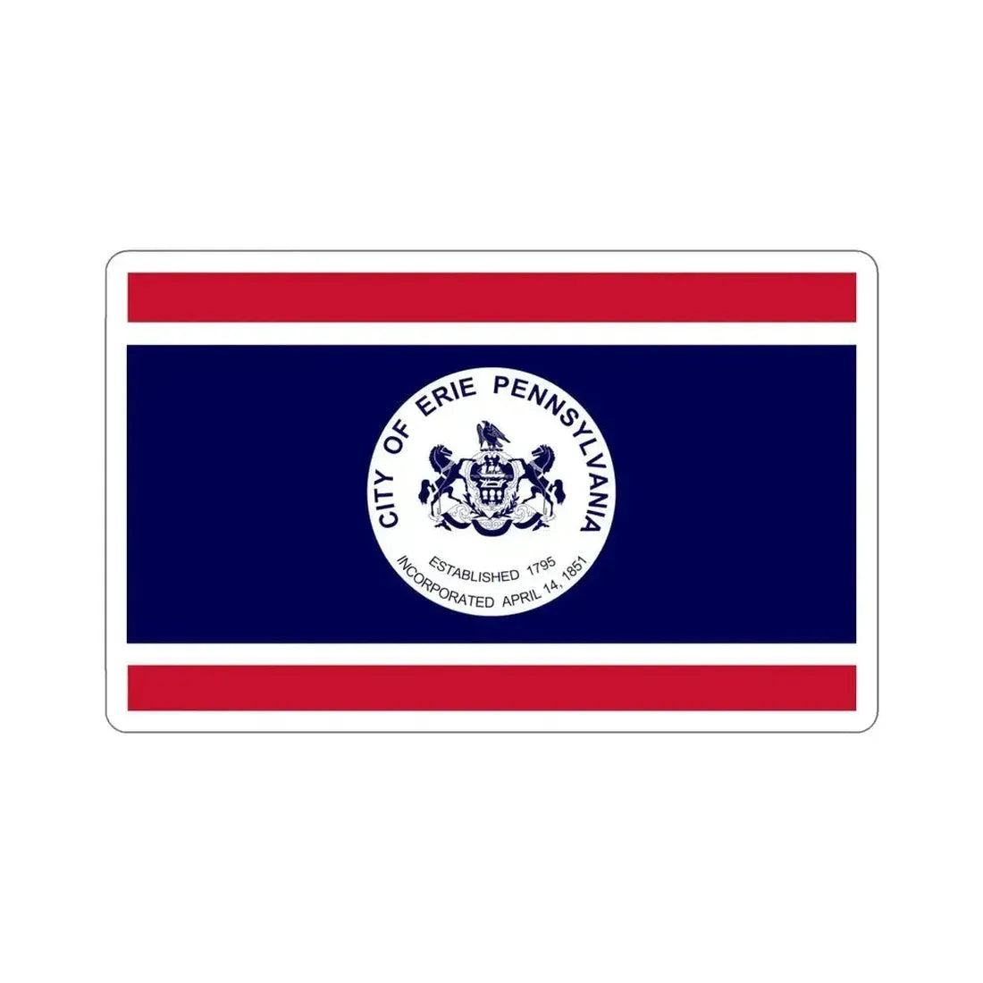 Flag of Erie Pennsylvania USA STICKER Vinyl Die-Cut Decal 6 Inch - The Sticker Space