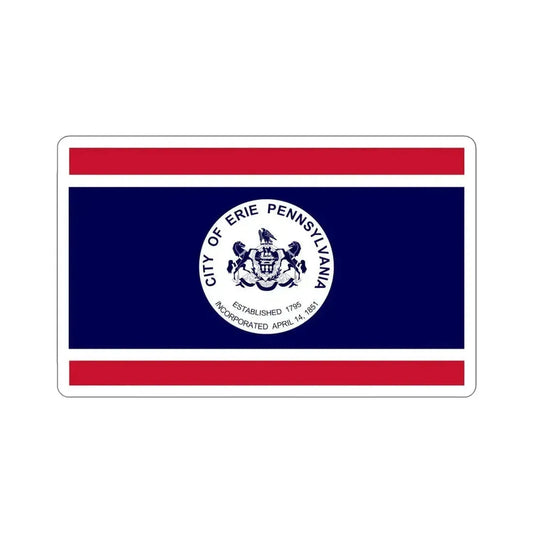 Flag of Erie Pennsylvania USA STICKER Vinyl Die-Cut Decal 6 Inch - The Sticker Space