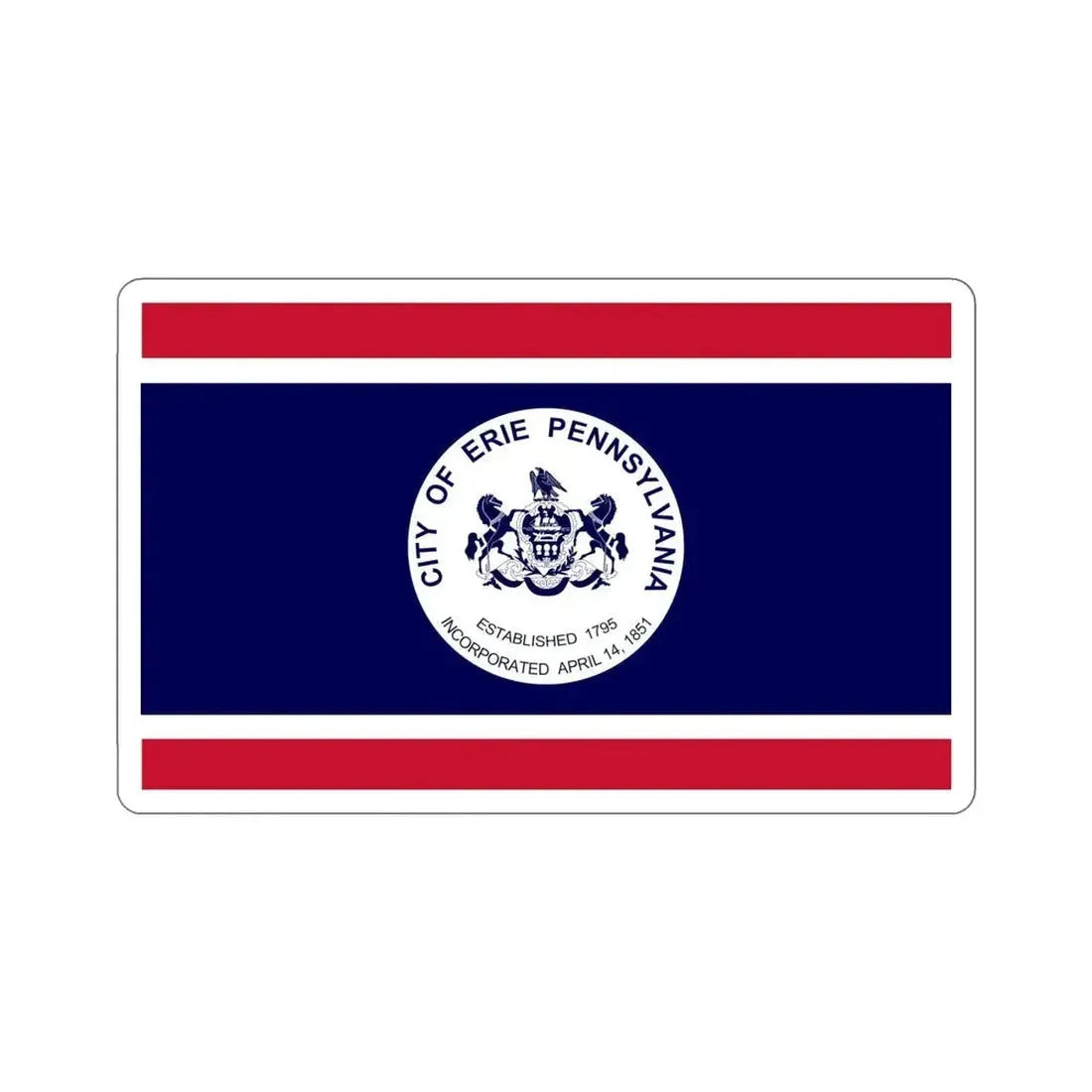 Flag of Erie Pennsylvania USA STICKER Vinyl Die-Cut Decal - The Sticker Space