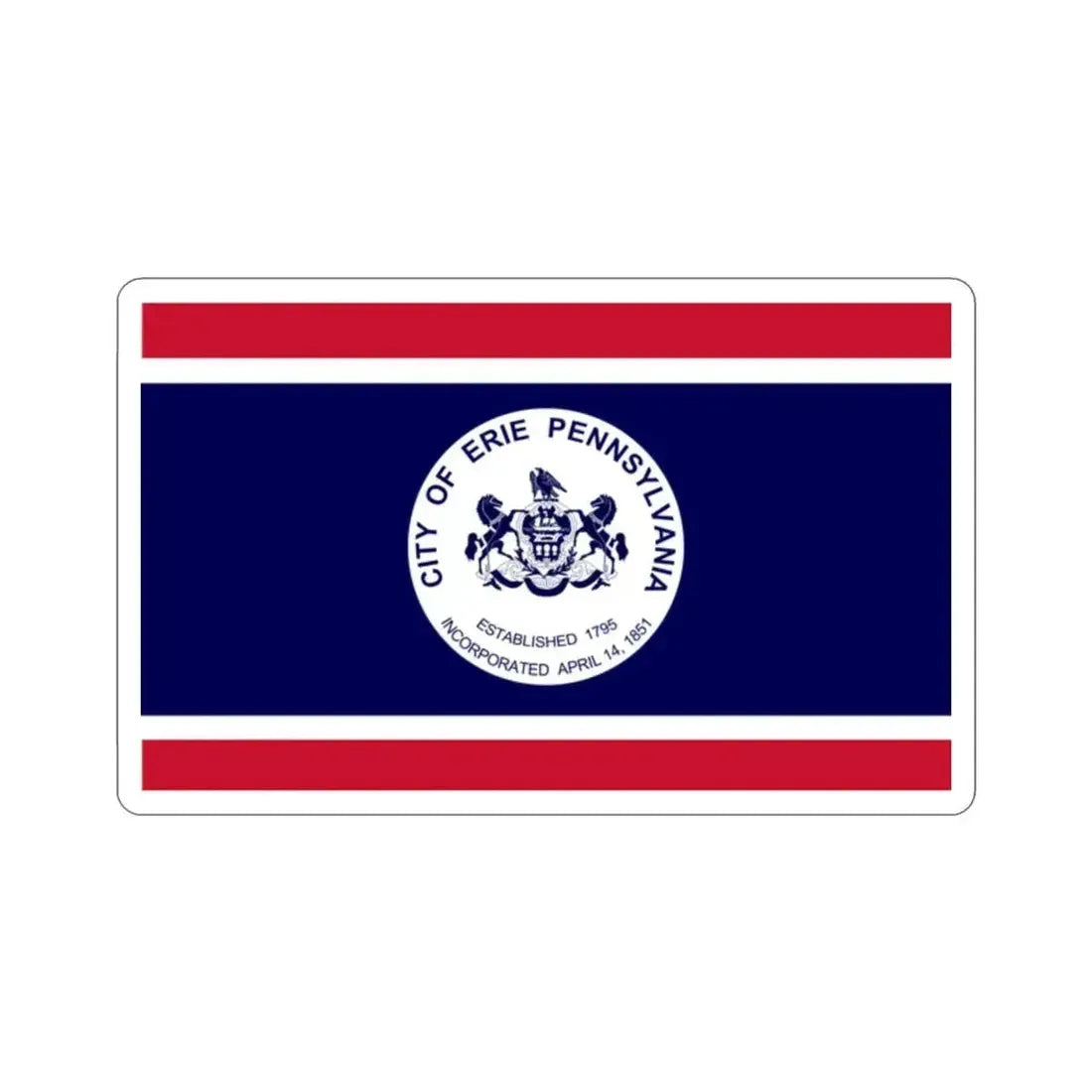 Flag of Erie Pennsylvania USA STICKER Vinyl Die-Cut Decal - The Sticker Space