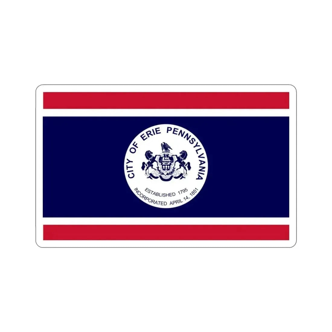 Flag of Erie Pennsylvania USA STICKER Vinyl Die-Cut Decal - The Sticker Space