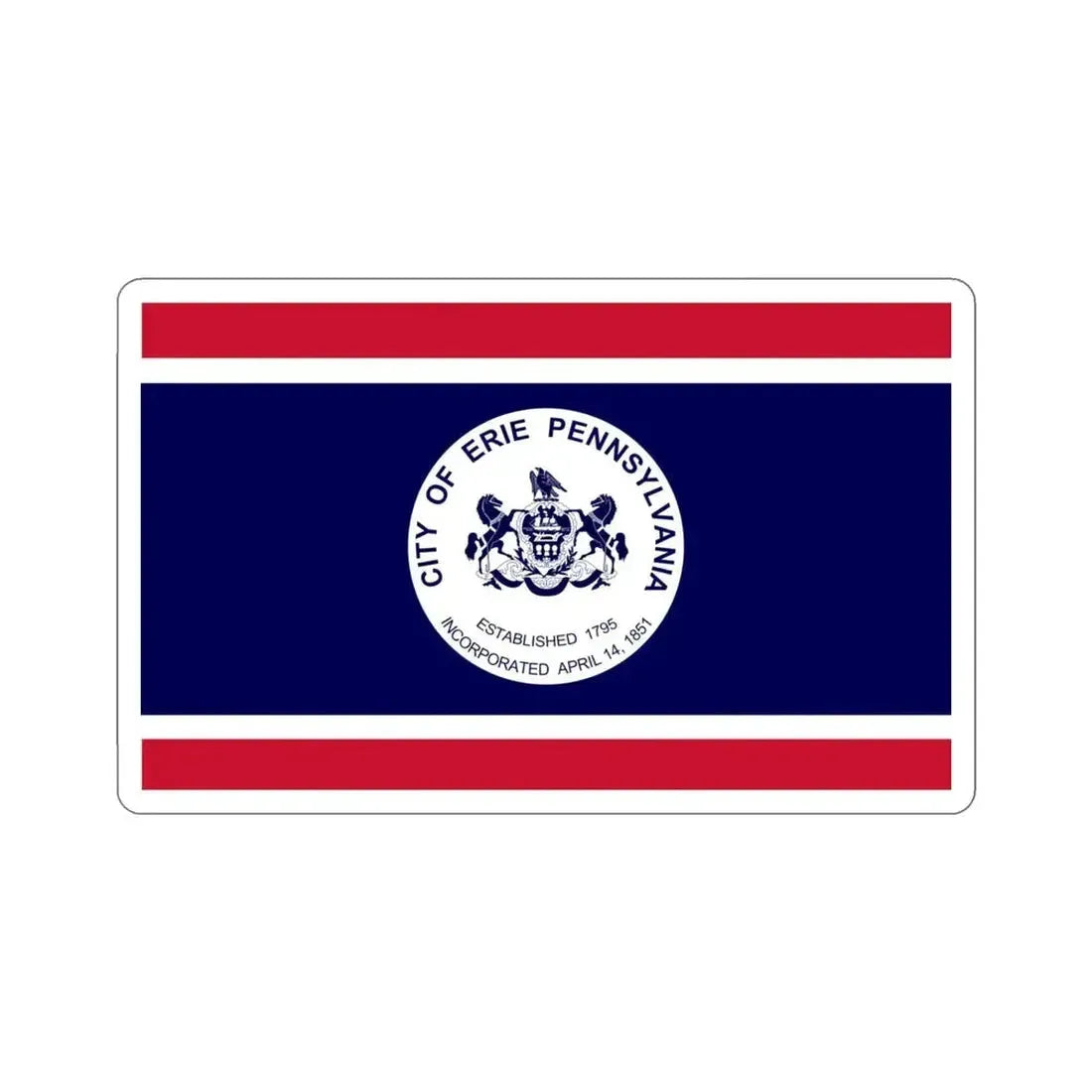 Flag of Erie Pennsylvania USA STICKER Vinyl Die-Cut Decal - The Sticker Space