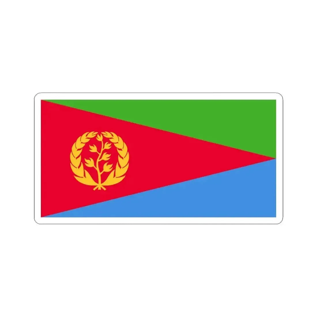 Flag of Eritrea (Eritrea) STICKER Vinyl Kiss-Cut Decal 3 Inch White - The Sticker Space