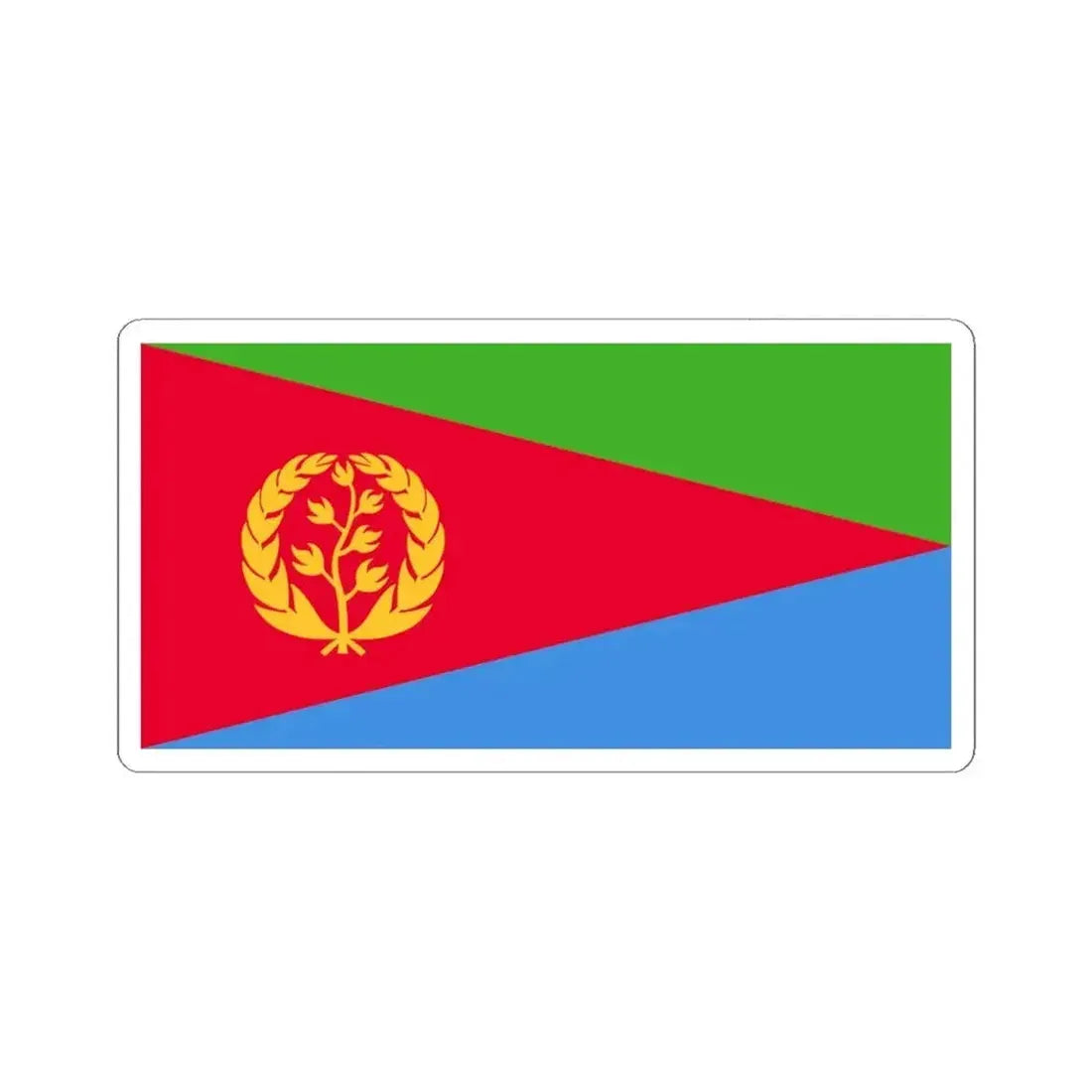 Flag of Eritrea (Eritrea) STICKER Vinyl Kiss-Cut Decal 4 Inch White - The Sticker Space