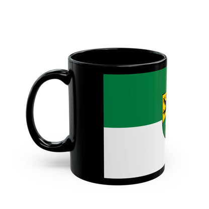 Flag of Erzgebirgskreises Germany - Black Coffee Mug-The Sticker Space