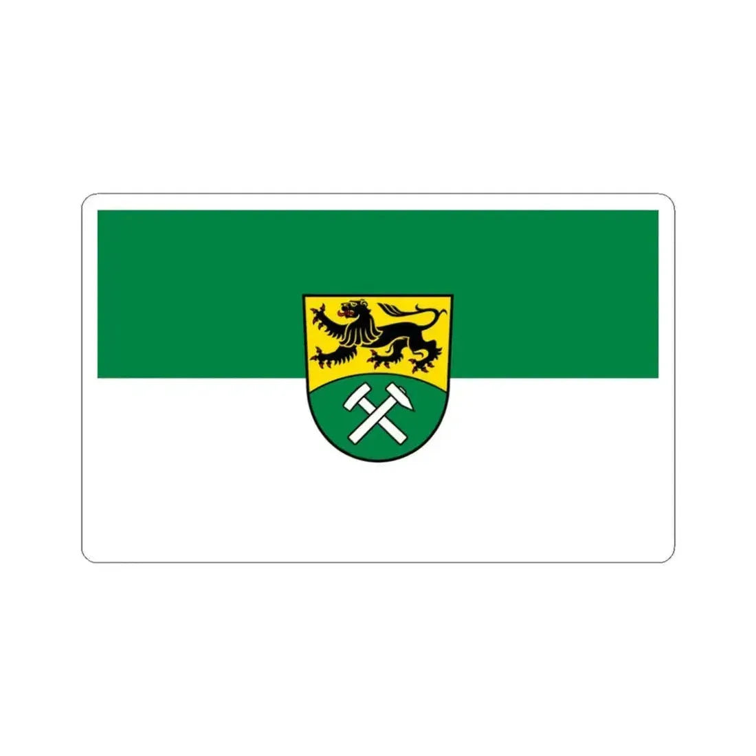 Flag of Erzgebirgskreises Germany - STICKER Vinyl Kiss-Cut Decal 3 Inch White - The Sticker Space