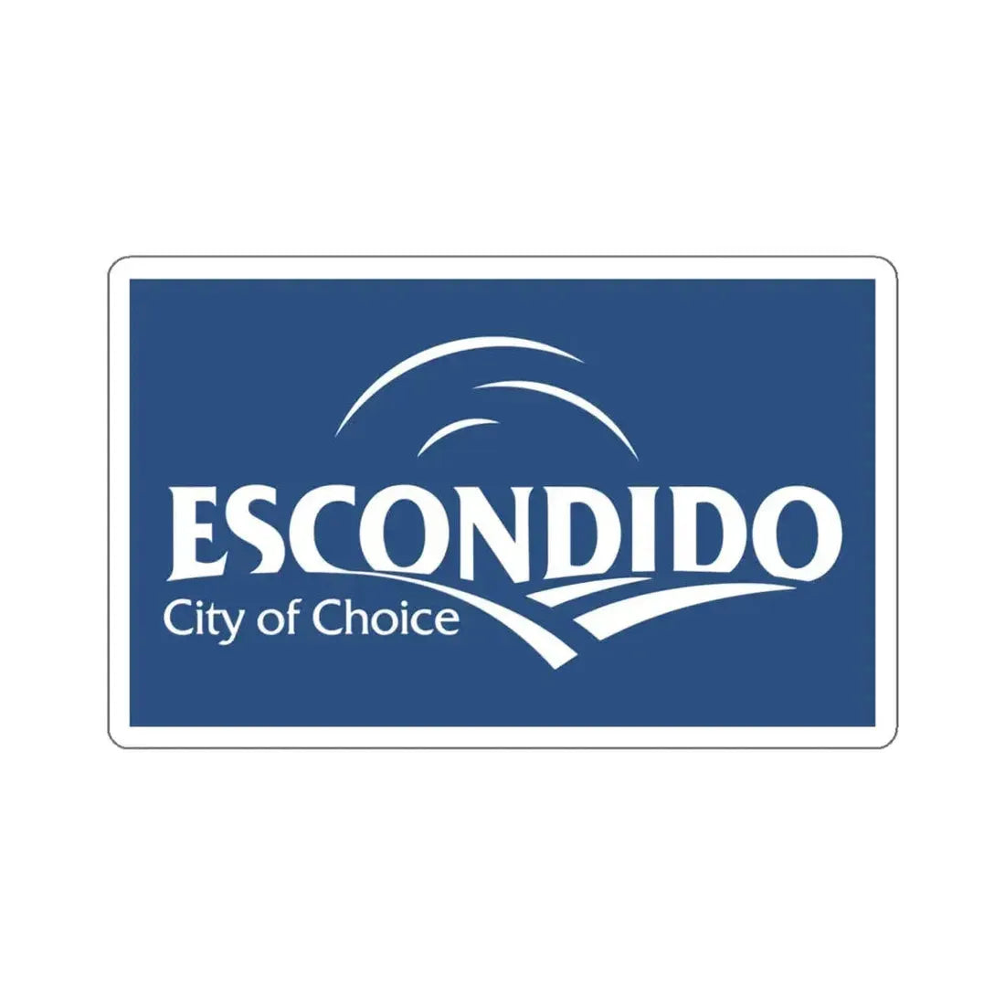 Flag of Escondido, California - STICKER Vinyl Kiss-Cut Decal 4 Inch White - The Sticker Space