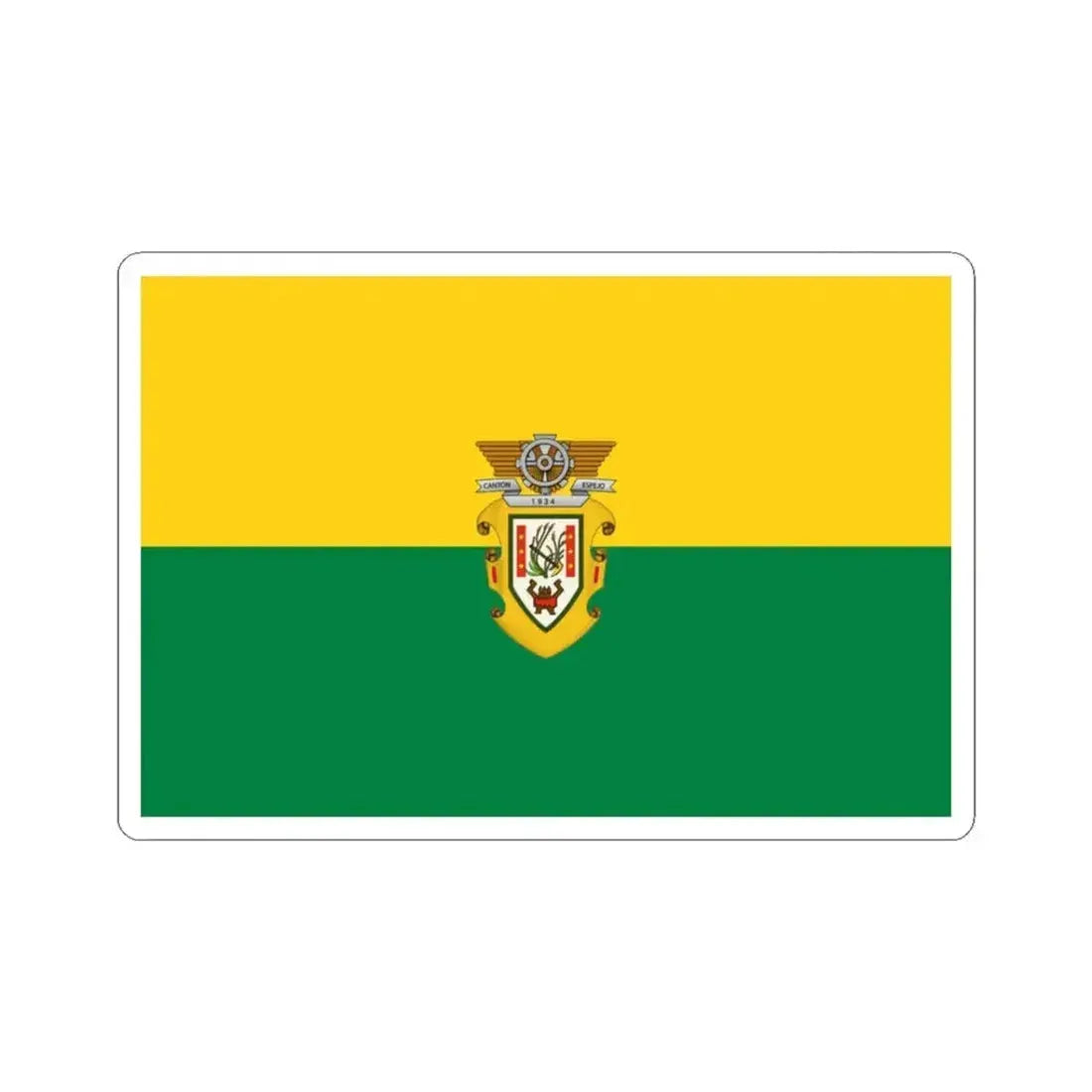 Flag of Espejo (Ecuador) STICKER Vinyl Kiss-Cut Decal 3 Inch White - The Sticker Space