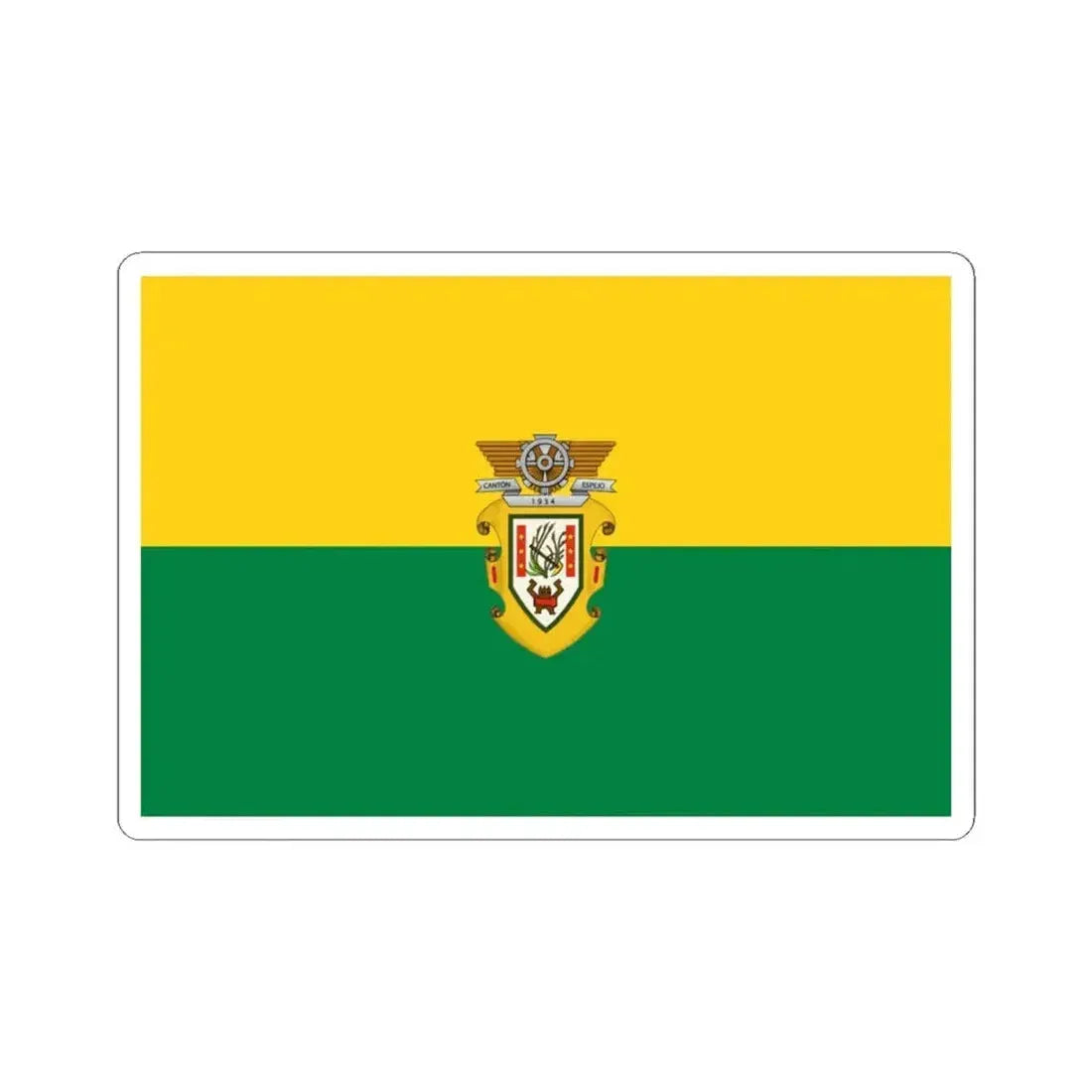 Flag of Espejo (Ecuador) STICKER Vinyl Kiss-Cut Decal 4 Inch White - The Sticker Space