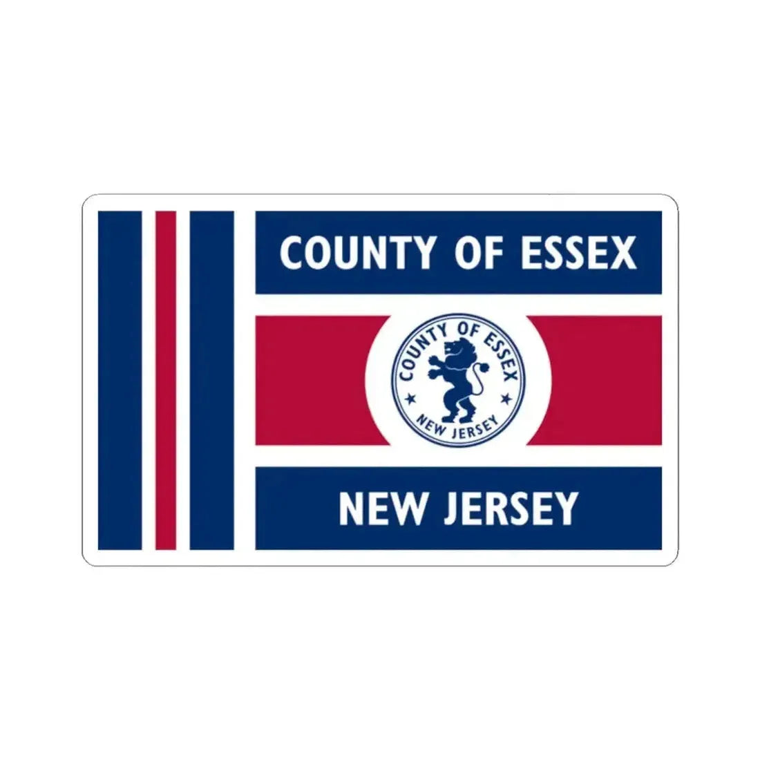 Flag of Essex County New Jersey (United States) STICKER Vinyl Kiss-Cut Decal 2 Inch White - The Sticker Space
