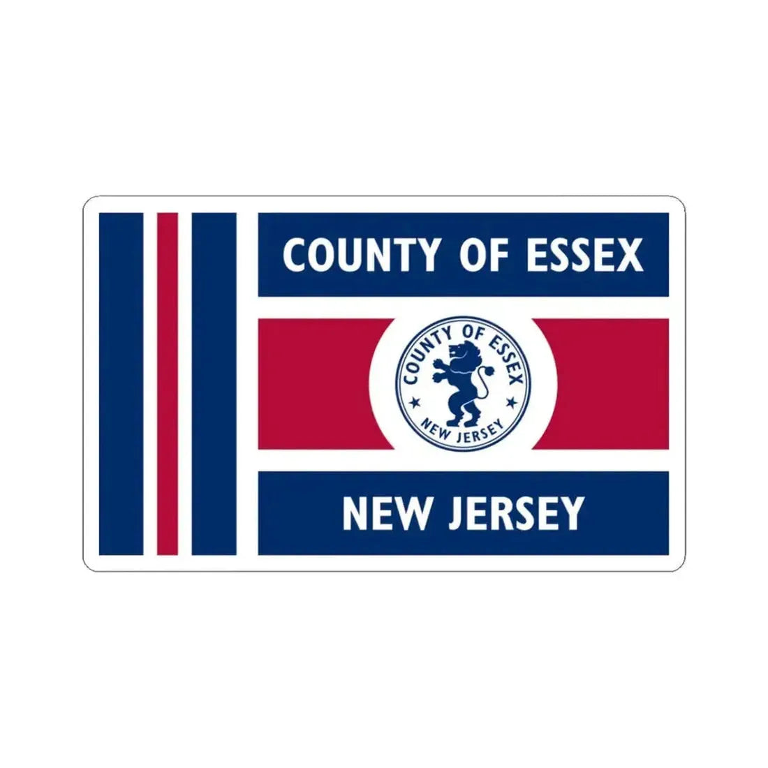 Flag of Essex County New Jersey (United States) STICKER Vinyl Kiss-Cut Decal 3 Inch White - The Sticker Space