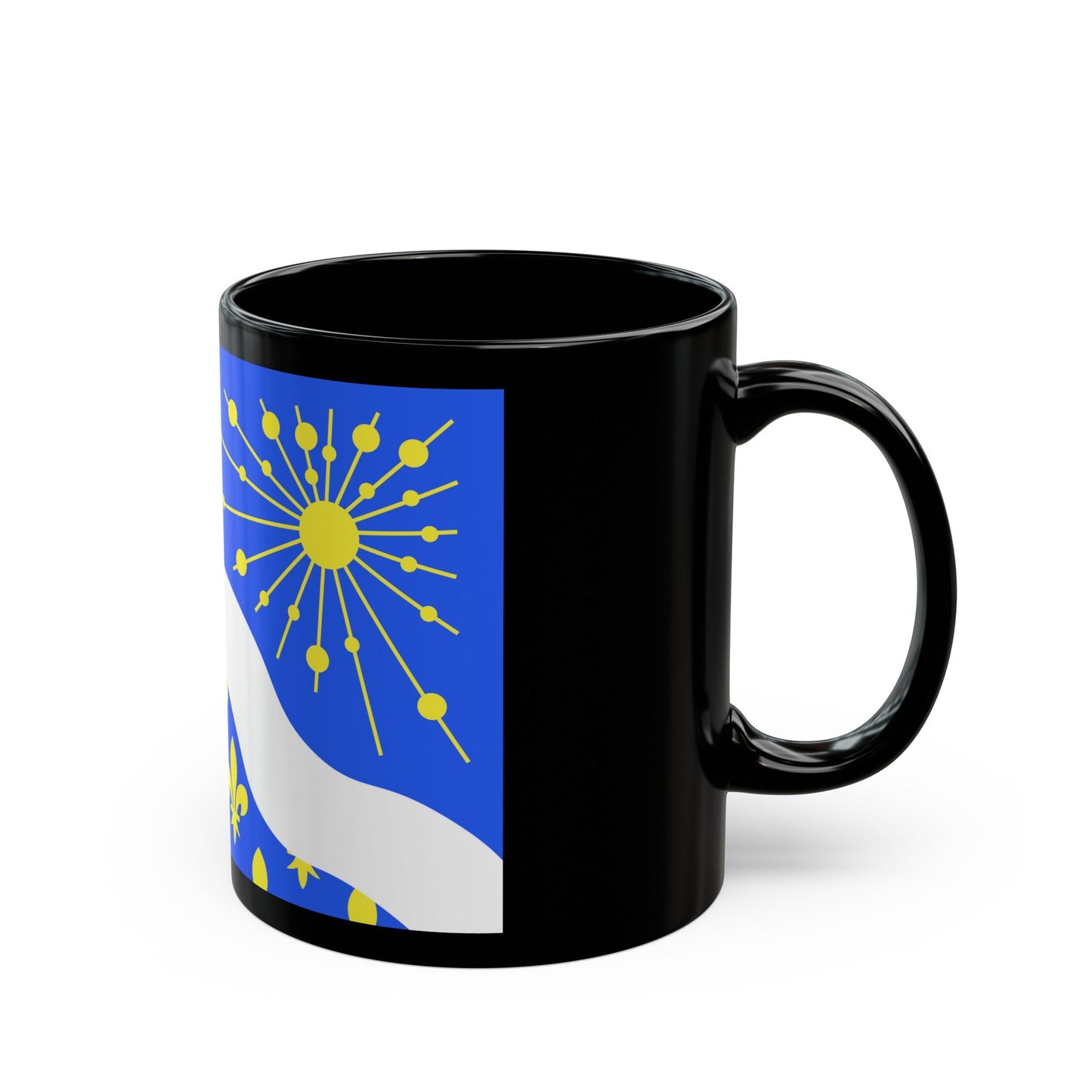 Flag of Essonne France 2 - Black Coffee Mug-The Sticker Space