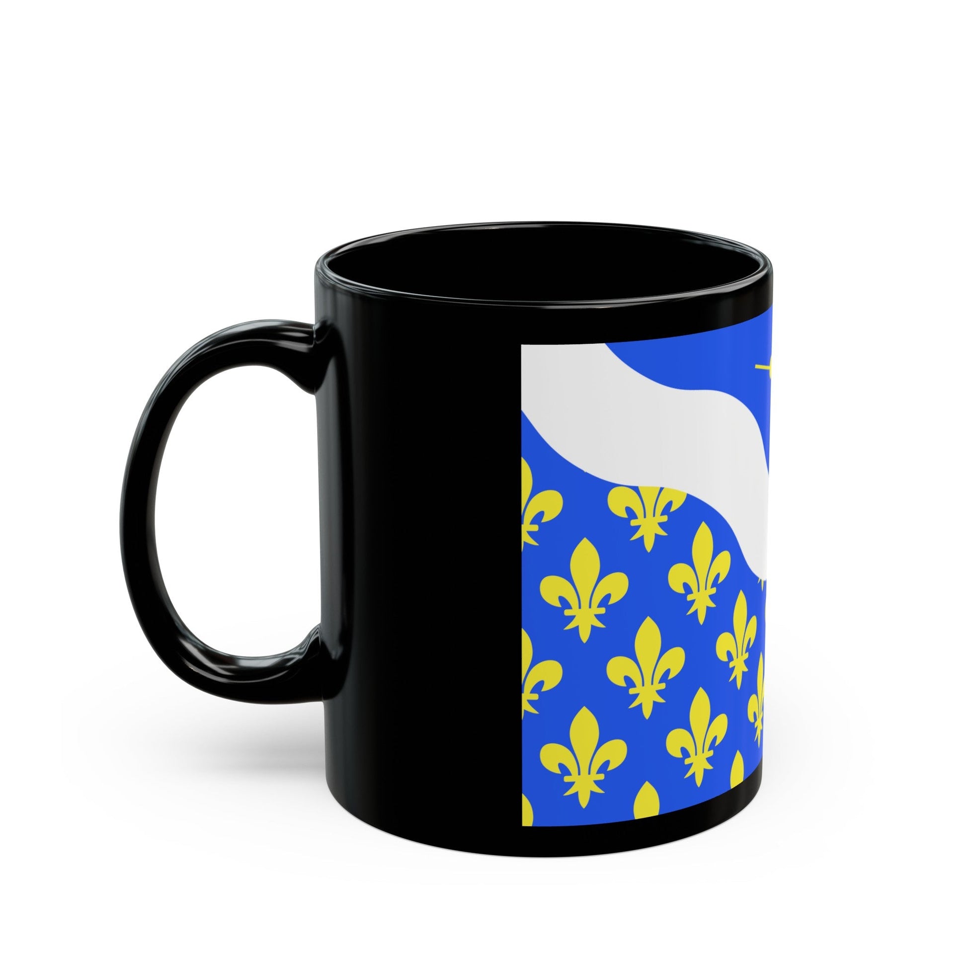 Flag of Essonne France 2 - Black Coffee Mug-The Sticker Space