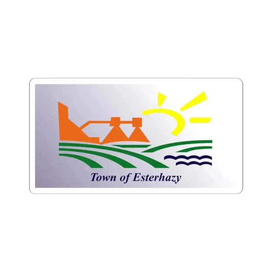 Flag of Esterhazy Saskatchewan (Canada) STICKER Vinyl Kiss-Cut Decal 2 Inch White - The Sticker Space