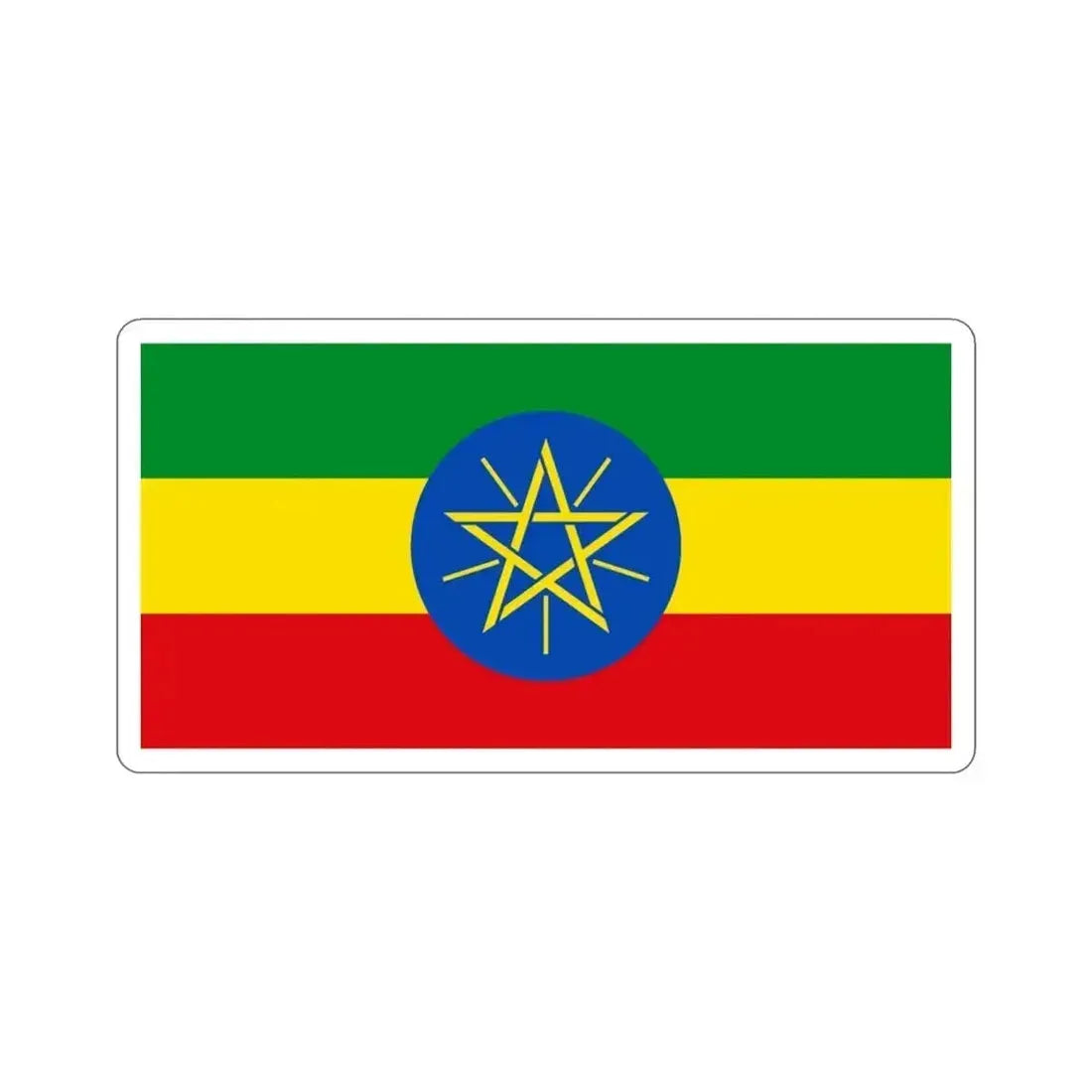 Flag of Ethiopia STICKER Vinyl Die-Cut Decal 3 Inch - The Sticker Space