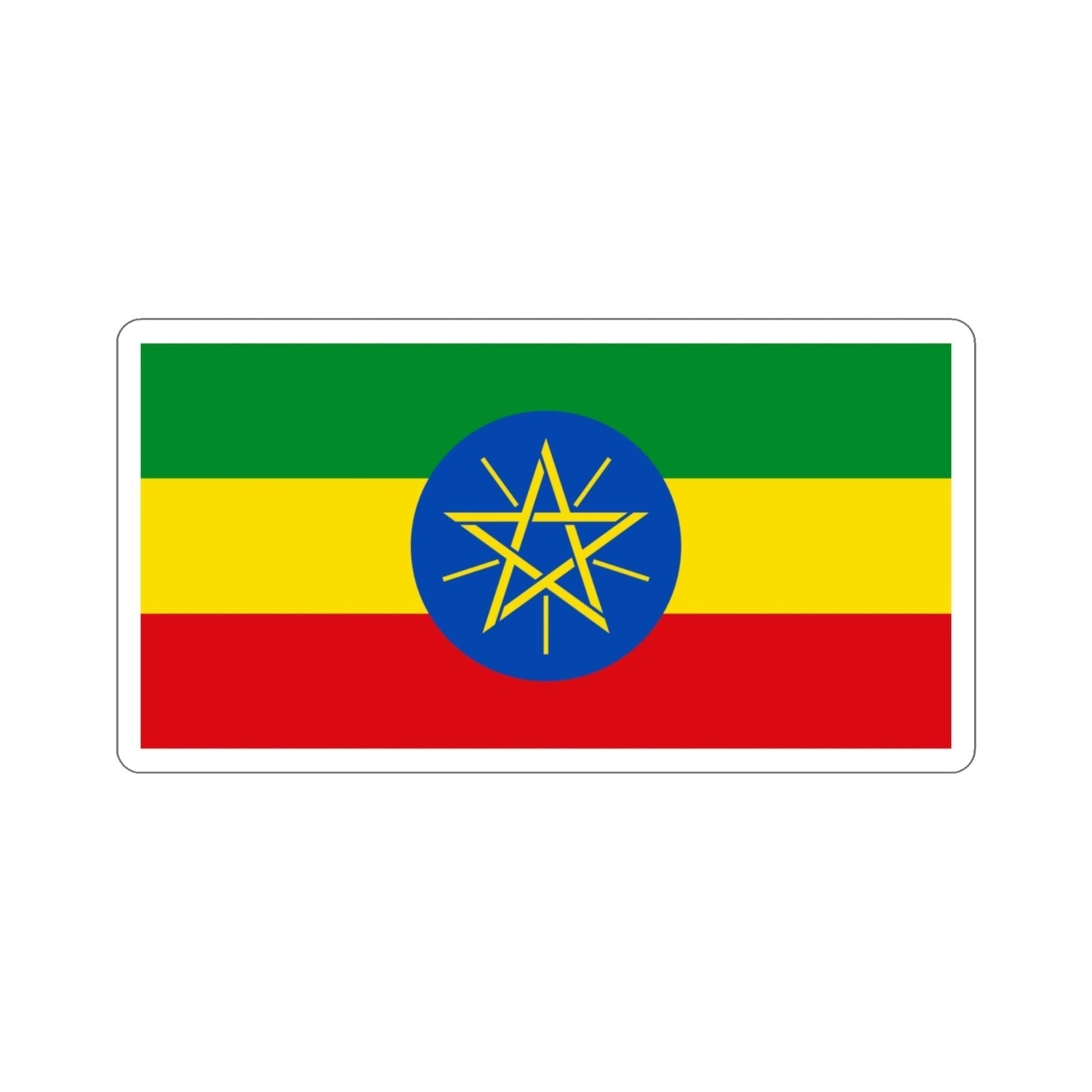 Flag of Ethiopia STICKER Vinyl Die-Cut Decal-3 Inch-The Sticker Space