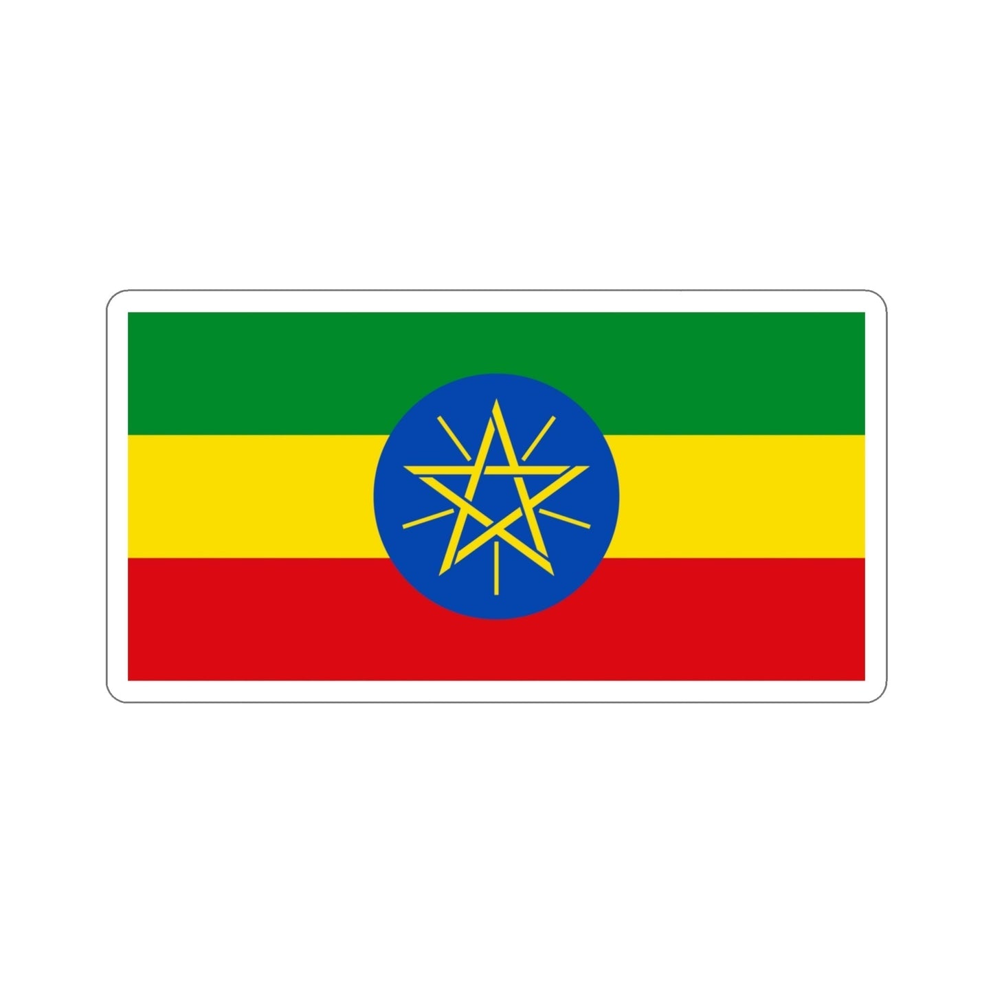 Flag of Ethiopia STICKER Vinyl Die-Cut Decal-4 Inch-The Sticker Space