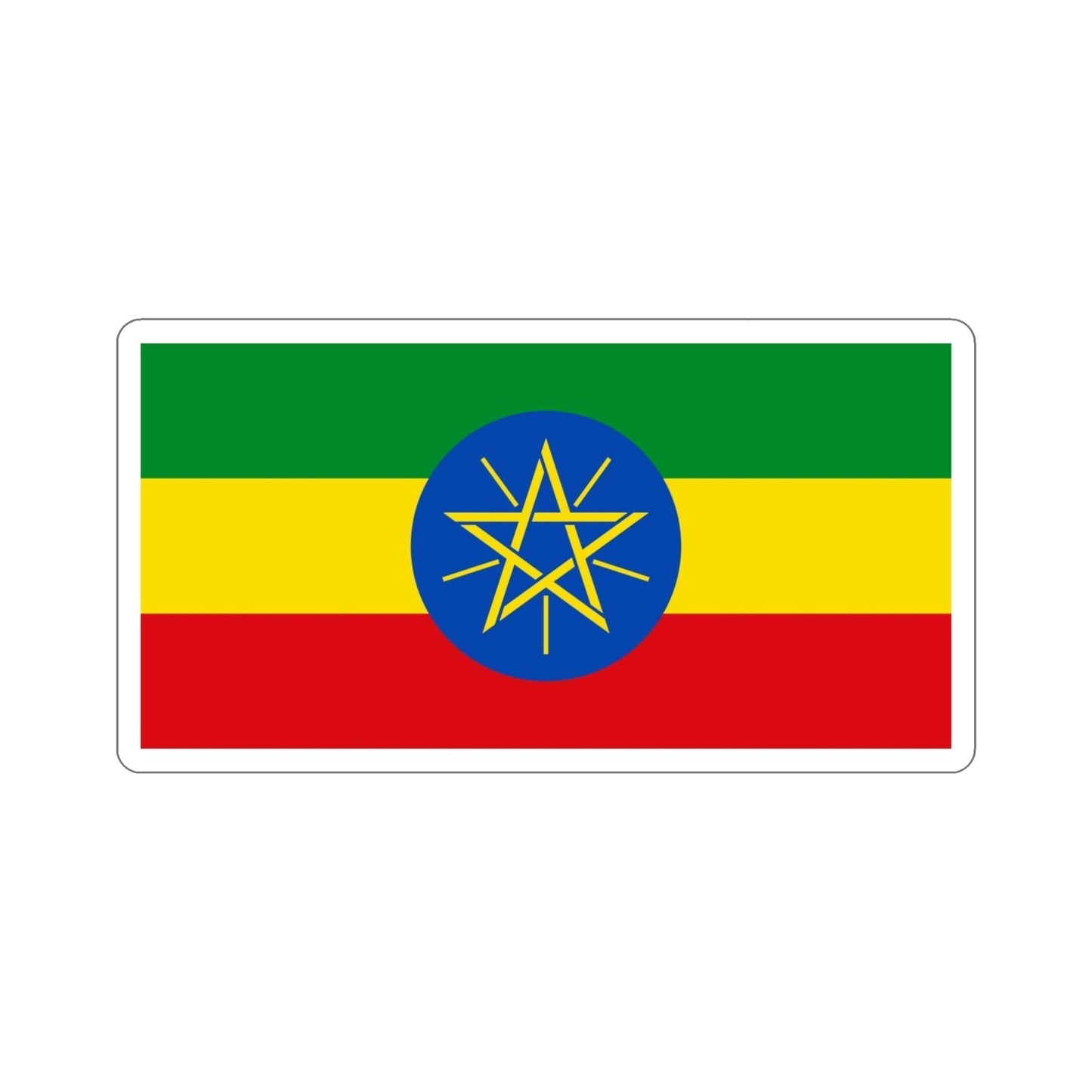 Flag of Ethiopia STICKER Vinyl Die-Cut Decal-4 Inch-The Sticker Space