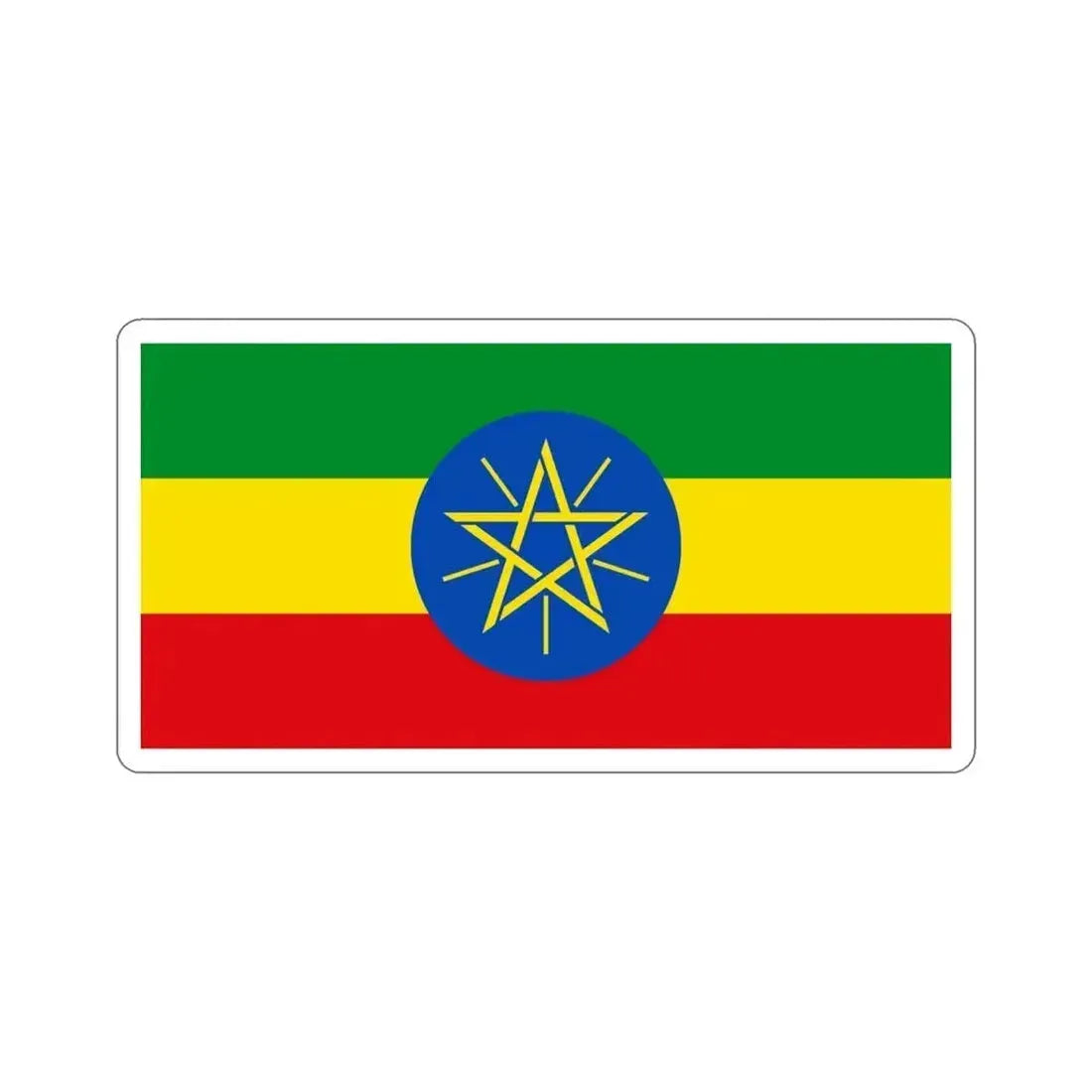 Flag of Ethiopia STICKER Vinyl Die-Cut Decal 4 Inch - The Sticker Space