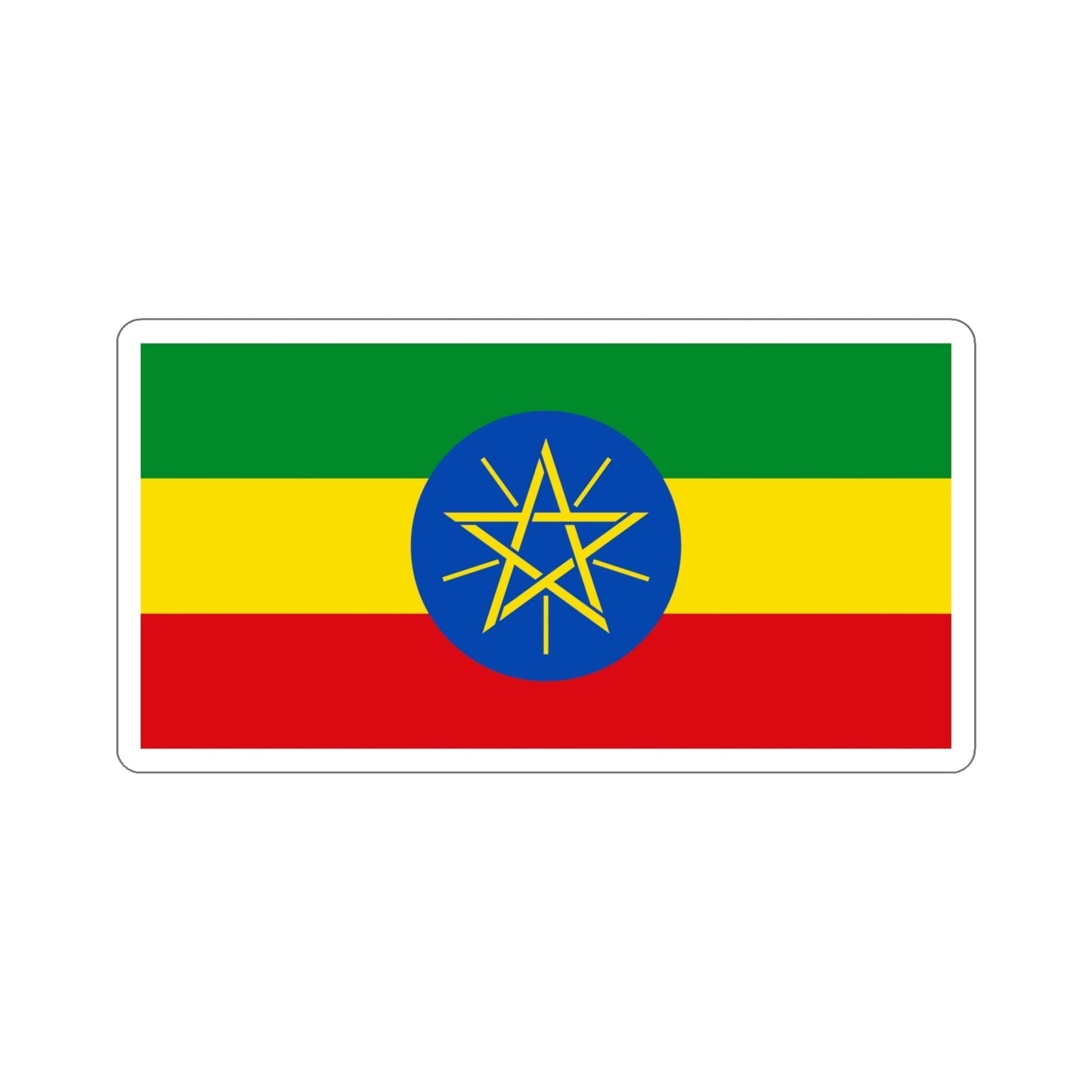 Flag of Ethiopia STICKER Vinyl Die-Cut Decal-5 Inch-The Sticker Space