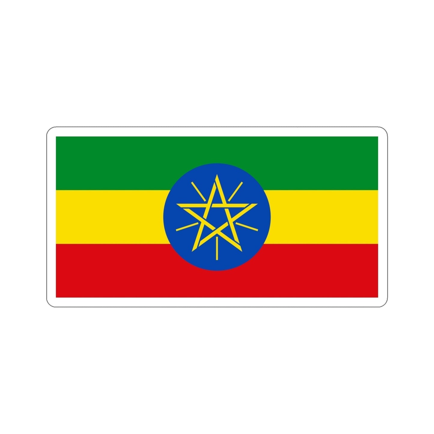 Flag of Ethiopia STICKER Vinyl Die-Cut Decal-5 Inch-The Sticker Space