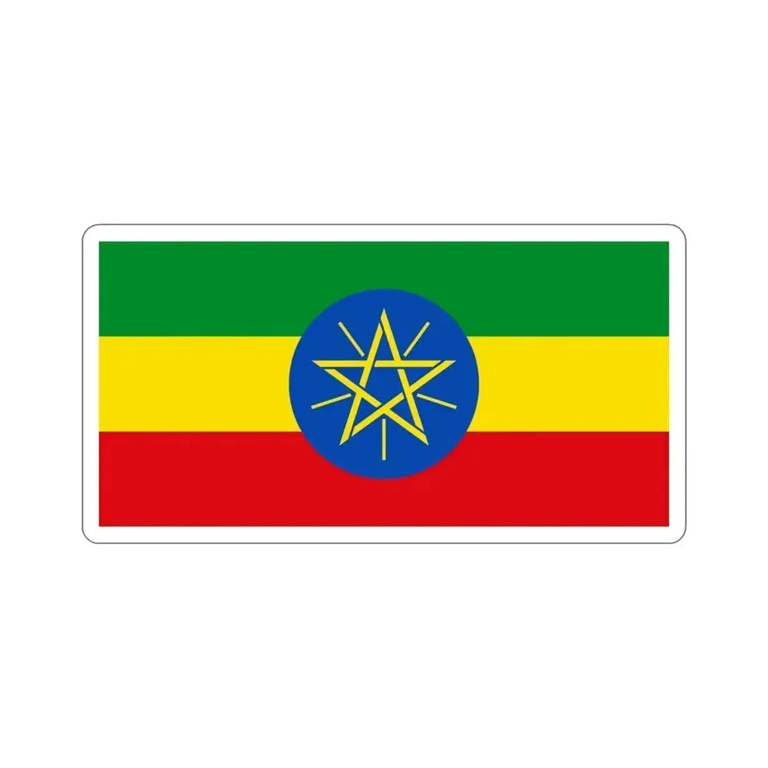 Flag of Ethiopia STICKER Vinyl Die-Cut Decal 5 Inch - The Sticker Space