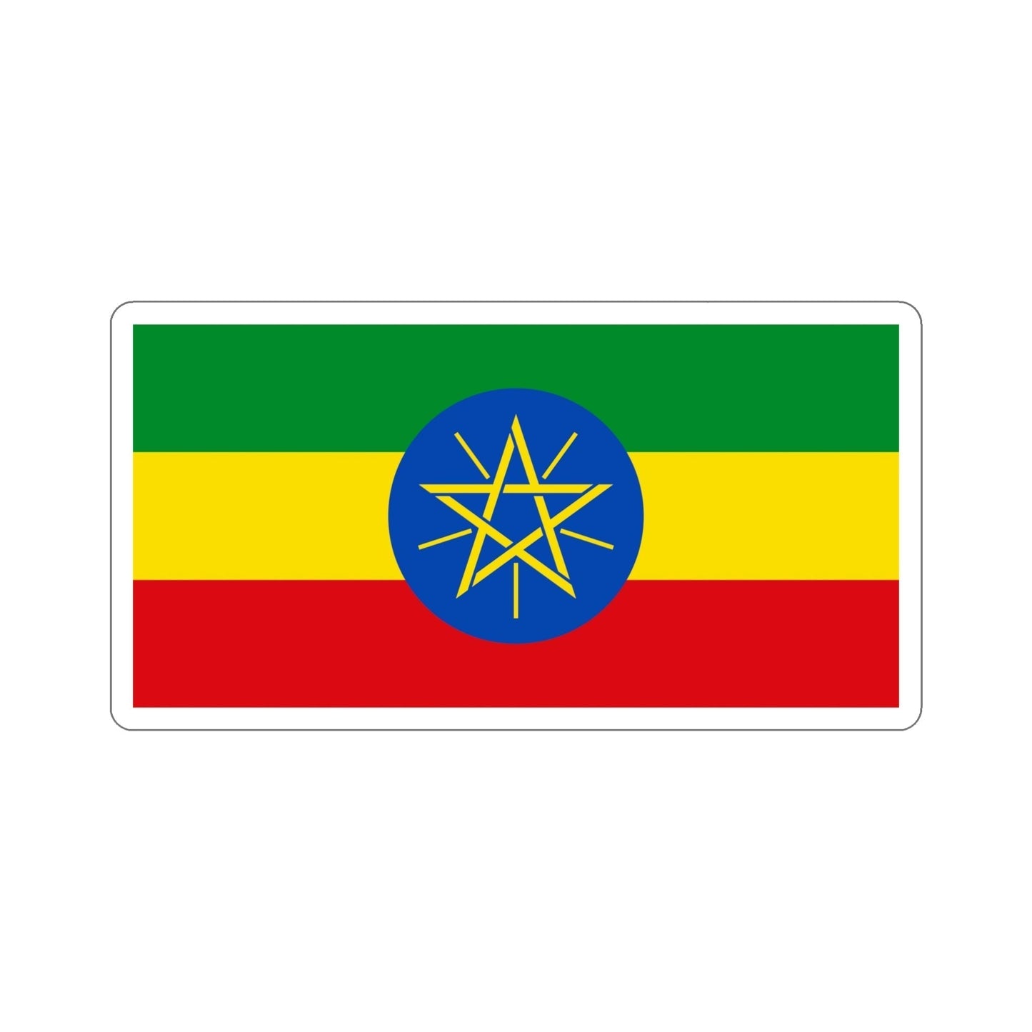 Flag of Ethiopia STICKER Vinyl Die-Cut Decal-6 Inch-The Sticker Space