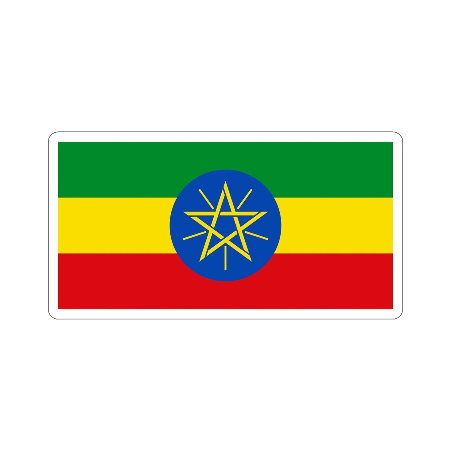 Flag of Ethiopia STICKER Vinyl Die-Cut Decal-6 Inch-The Sticker Space