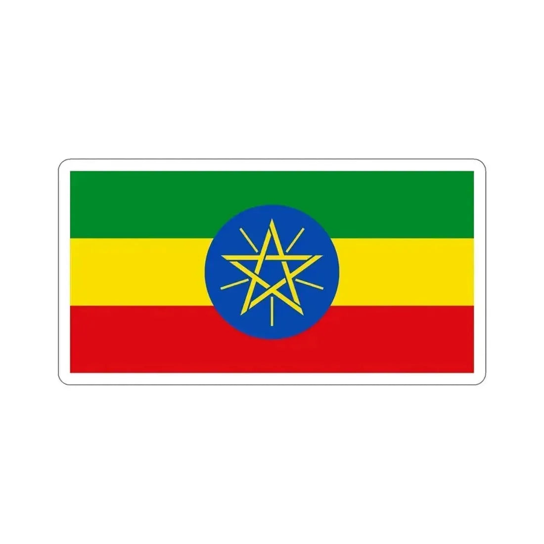 Flag of Ethiopia STICKER Vinyl Die-Cut Decal 6 Inch - The Sticker Space