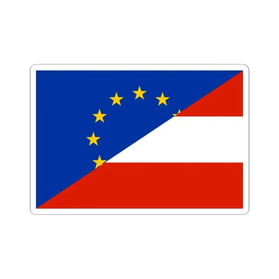 Flag of Europe and Austria (Austria) STICKER Vinyl Kiss-Cut Decal 2 Inch White - The Sticker Space