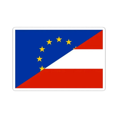 Flag of Europe and Austria (Austria) STICKER Vinyl Kiss-Cut Decal 2 Inch White - The Sticker Space