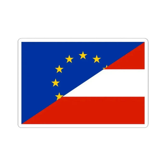 Flag of Europe and Austria (Austria) STICKER Vinyl Kiss-Cut Decal 2 Inch White - The Sticker Space