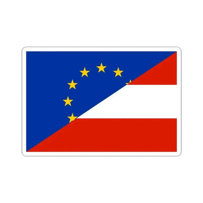 Flag of Europe and Austria (Austria) STICKER Vinyl Kiss-Cut Decal 3 Inch White - The Sticker Space