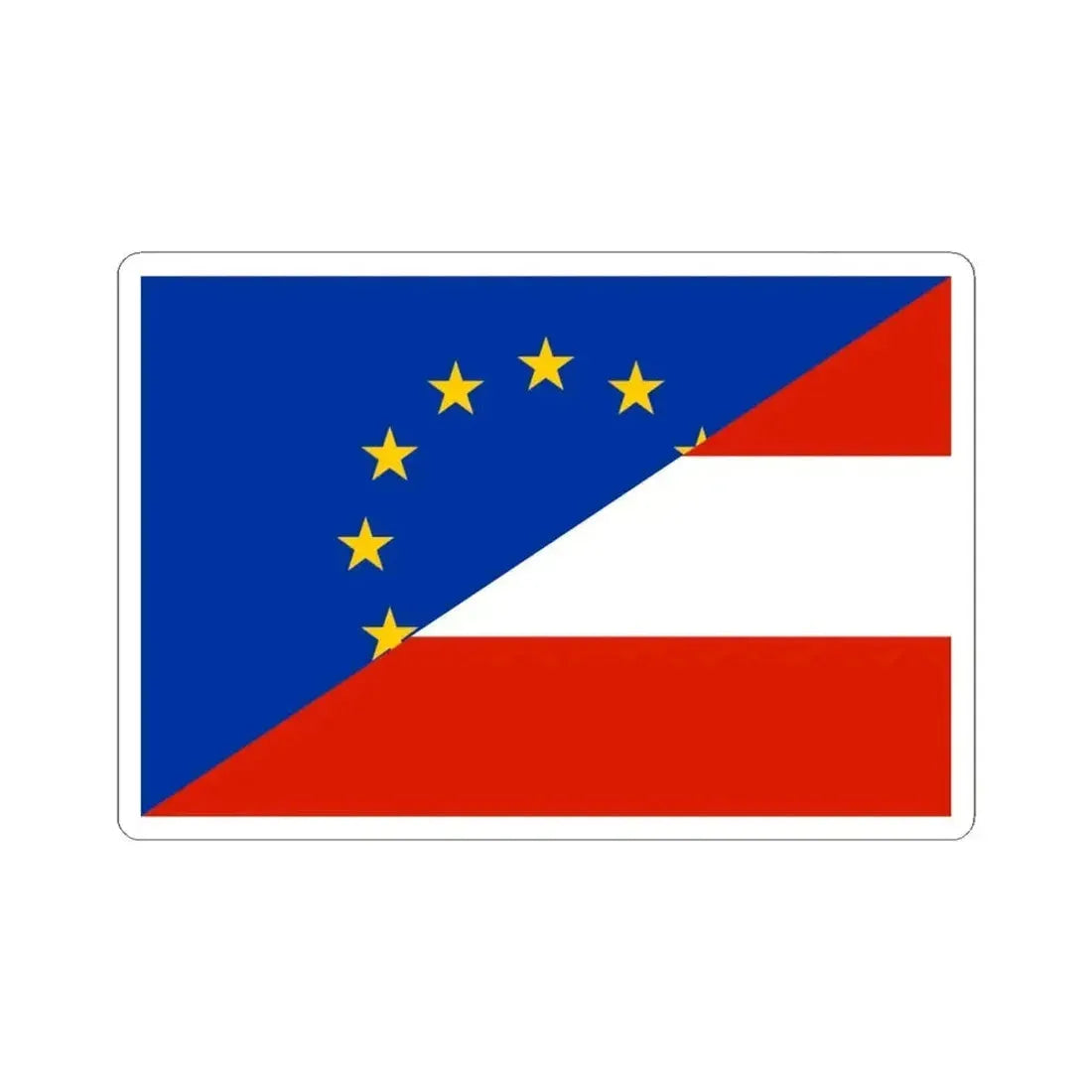 Flag of Europe and Austria (Austria) STICKER Vinyl Kiss-Cut Decal 4 Inch White - The Sticker Space