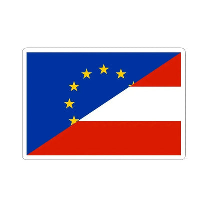 Flag of Europe and Austria (Austria) STICKER Vinyl Kiss-Cut Decal 4 Inch White - The Sticker Space