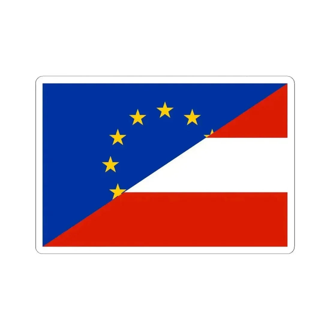 Flag of Europe and Austria (Austria) STICKER Vinyl Kiss-Cut Decal 6 Inch White - The Sticker Space