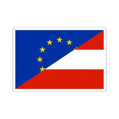 Flag of Europe and Austria (Austria) STICKER Vinyl Kiss-Cut Decal 6 Inch White - The Sticker Space