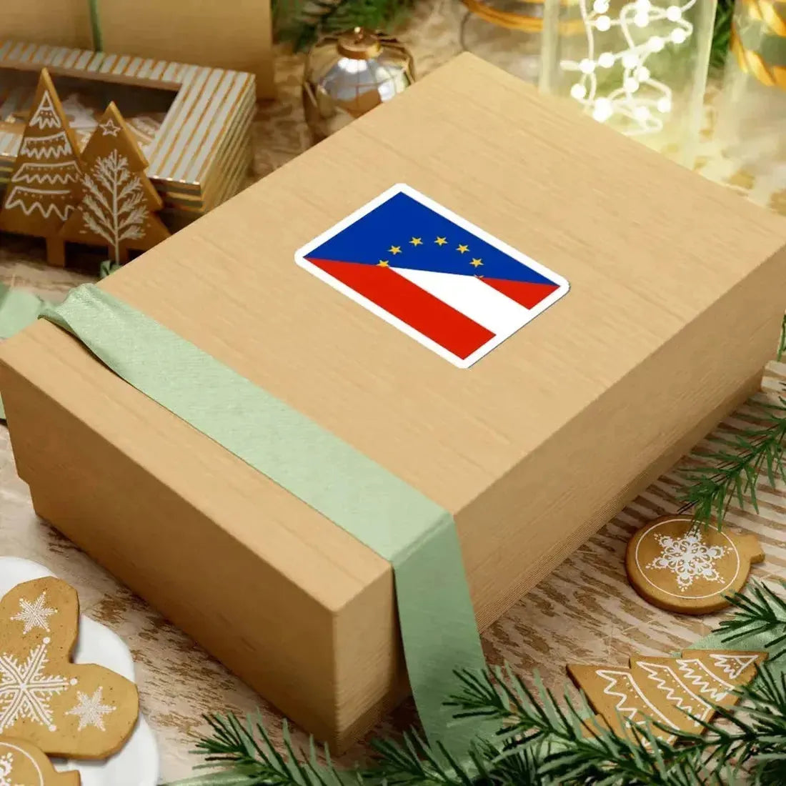 Flag of Europe and Austria (Austria) STICKER Vinyl Kiss-Cut Decal - The Sticker Space