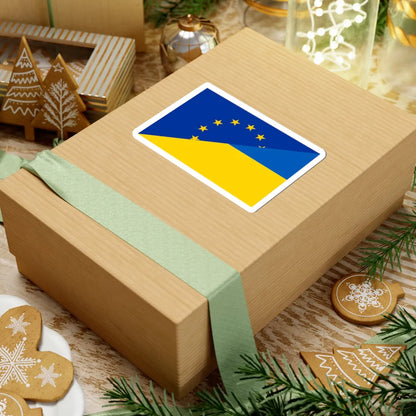 Flag of Europe and Ukraine (Ukraine) STICKER Vinyl Kiss-Cut Decal - The Sticker Space