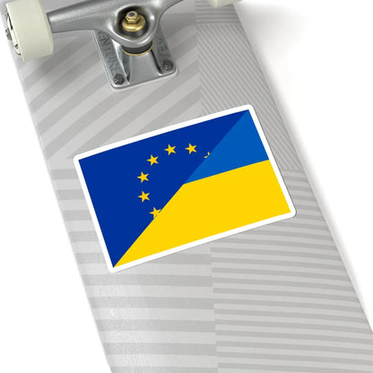 Flag of Europe and Ukraine (Ukraine) STICKER Vinyl Kiss-Cut Decal - The Sticker Space