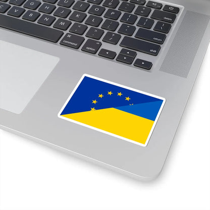 Flag of Europe and Ukraine (Ukraine) STICKER Vinyl Kiss-Cut Decal - The Sticker Space