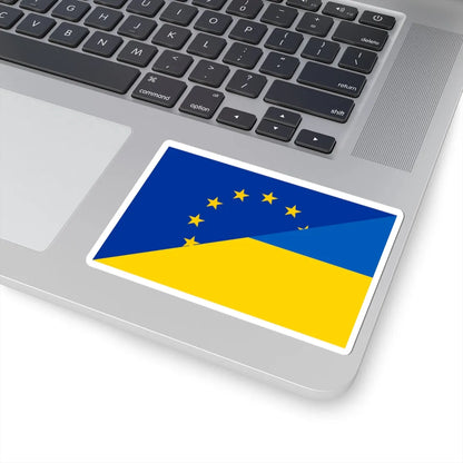 Flag of Europe and Ukraine (Ukraine) STICKER Vinyl Kiss-Cut Decal - The Sticker Space