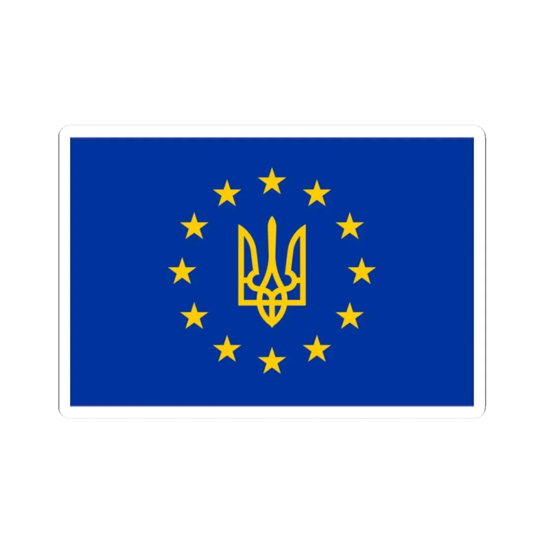 Flag of European Ukraine (Ukraine) STICKER Vinyl Kiss-Cut Decal 2 Inch White - The Sticker Space