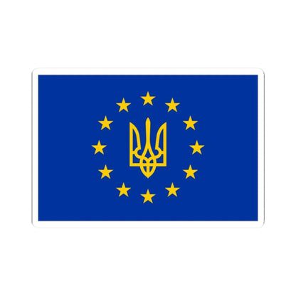 Flag of European Ukraine (Ukraine) STICKER Vinyl Kiss-Cut Decal 2 Inch White - The Sticker Space