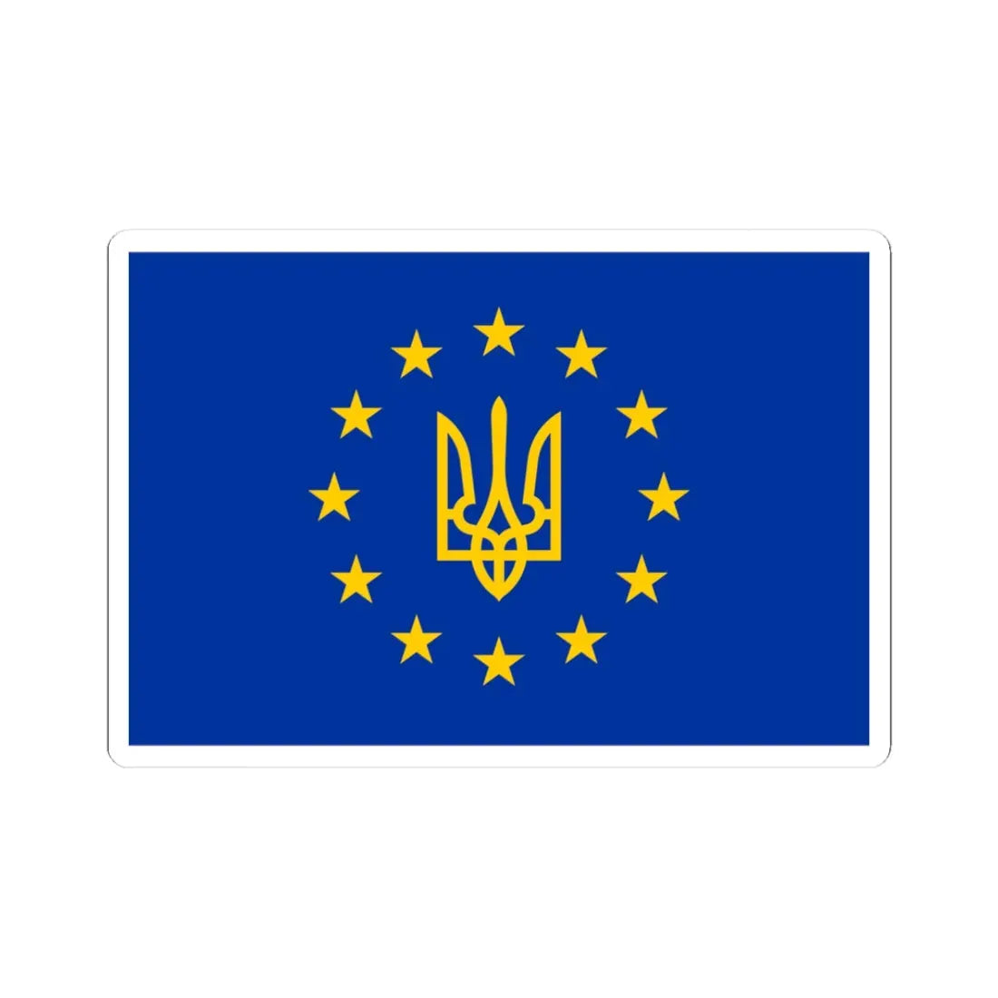 Flag of European Ukraine (Ukraine) STICKER Vinyl Kiss-Cut Decal 3 Inch White - The Sticker Space