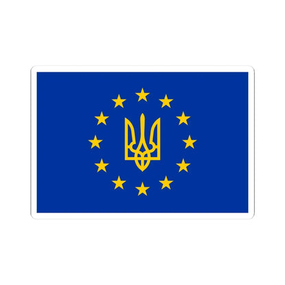 Flag of European Ukraine (Ukraine) STICKER Vinyl Kiss-Cut Decal 3 Inch White - The Sticker Space