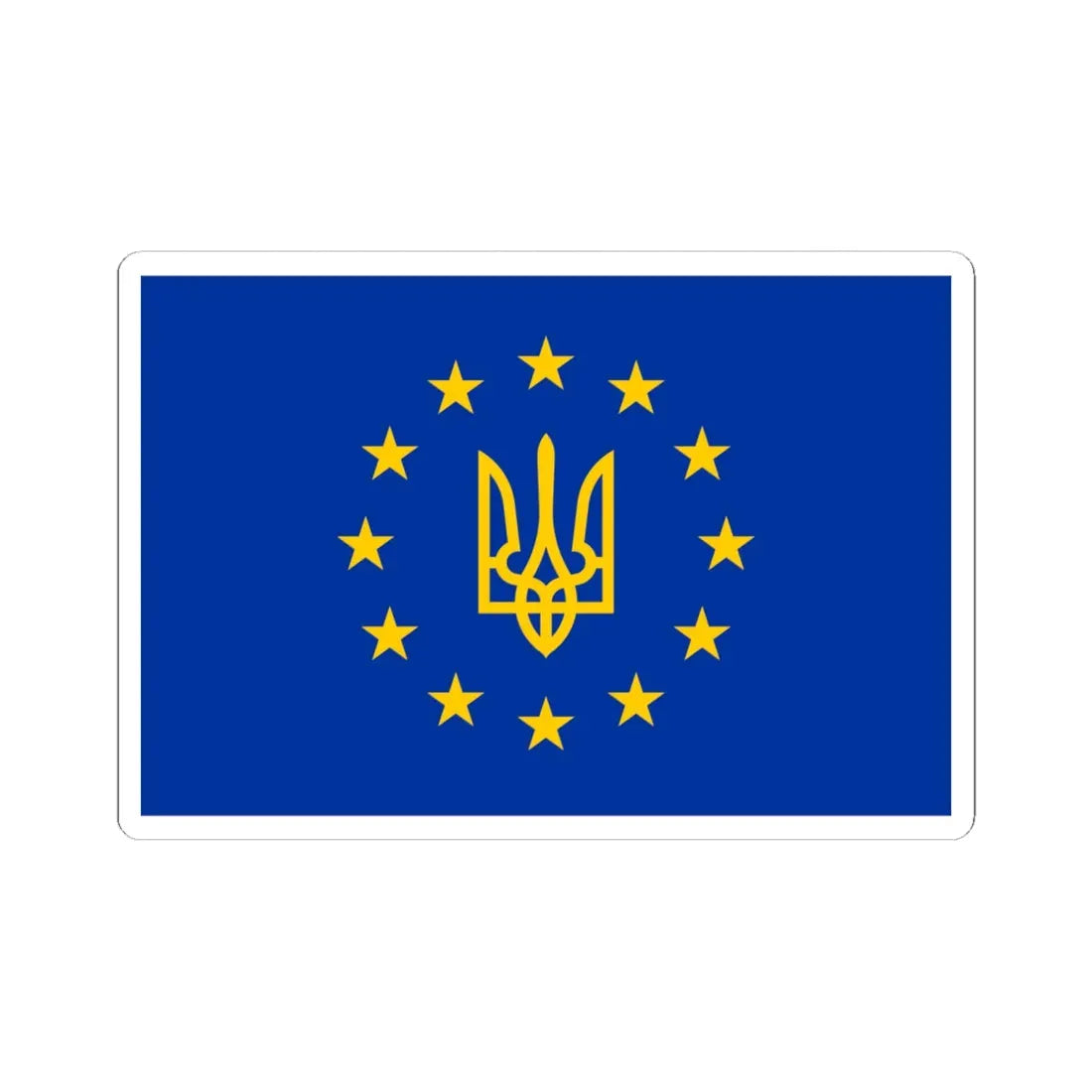 Flag of European Ukraine (Ukraine) STICKER Vinyl Kiss-Cut Decal 6 Inch White - The Sticker Space