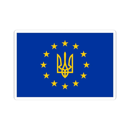 Flag of European Ukraine (Ukraine) STICKER Vinyl Kiss-Cut Decal 6 Inch White - The Sticker Space