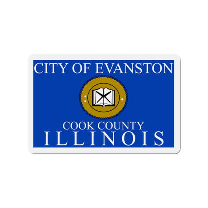 Flag of Evanston IL - Die-Cut Magnet-2" x 2"-The Sticker Space