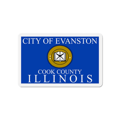 Flag of Evanston IL - Die-Cut Magnet-4" x 4"-The Sticker Space